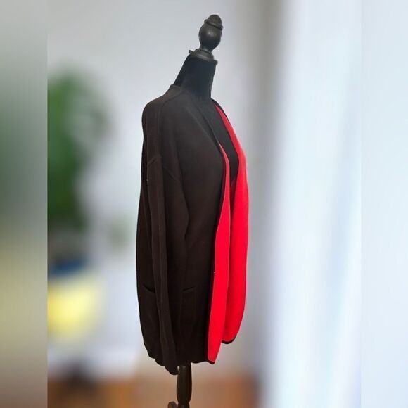 Adrienne Vittadini Open Front Cardigan Sweater Pockets Size S - Picture 6 of 15